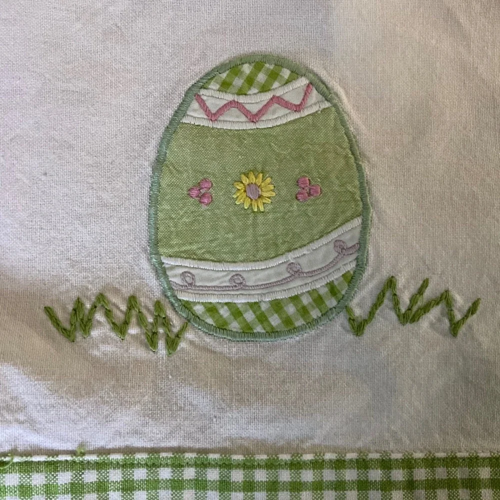 Pottery Barn‎ Easter Bunny Table Runner Napkins Set Gingham Applique Eggs Chicks